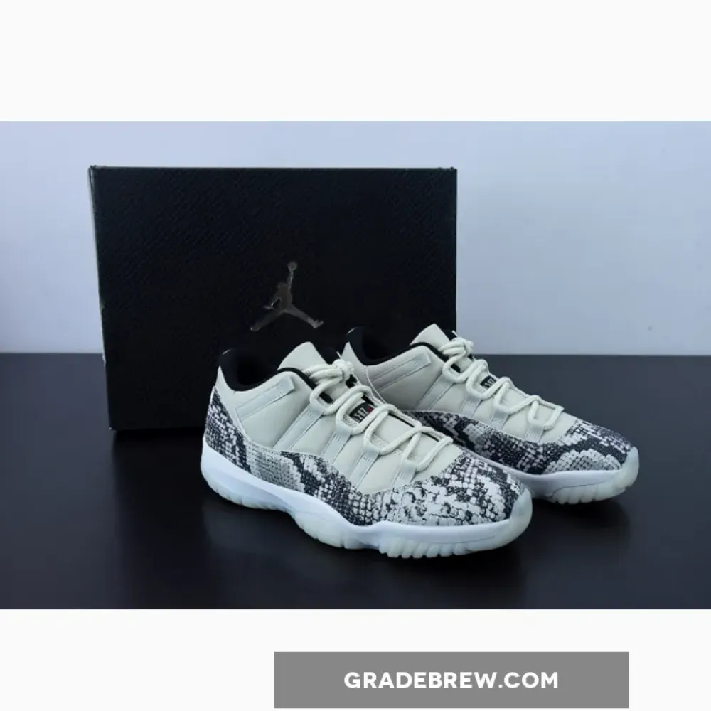 Air Jordan 11 Low Snakeskin Light Bone/Black/Silver CD6846-002