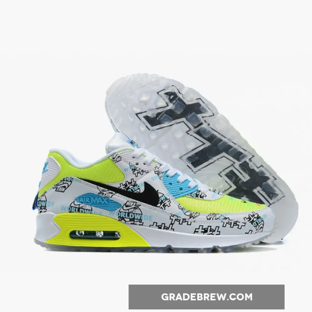 Nike Air Max 90 Worldwide Volt/Black/Blue Fury DA1342-107