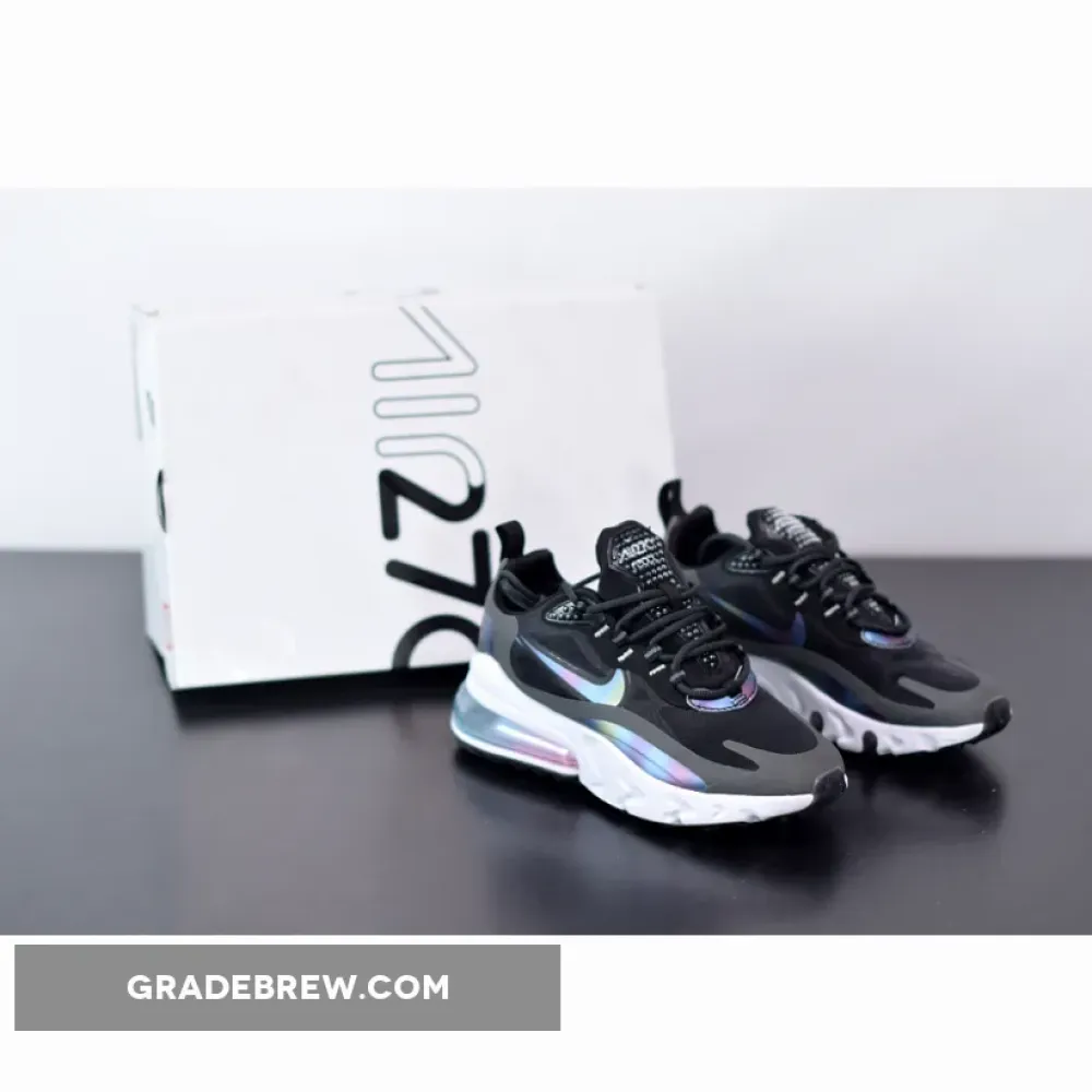 Nike Air Max 270 React Carbon Black  Holographic White/Black/Pink CT5064-001