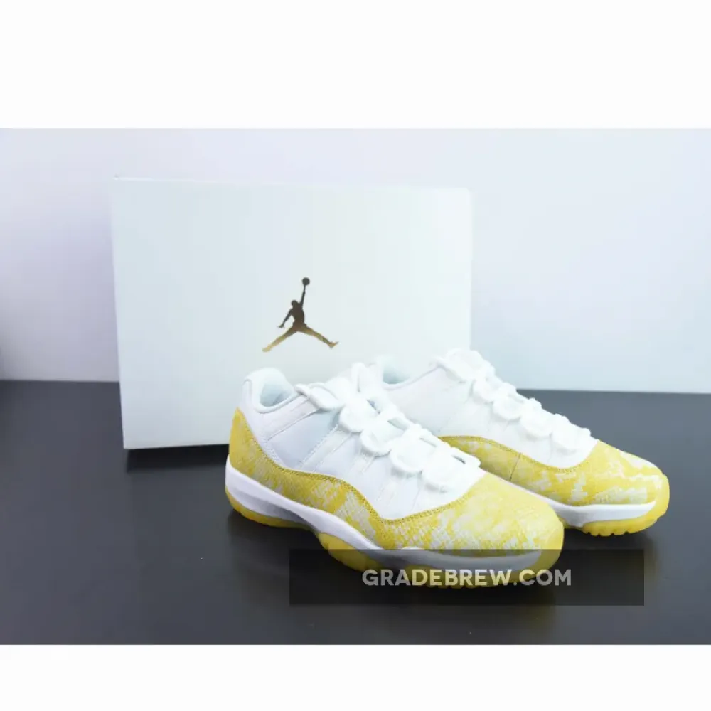 Air Jordan 11 Low Yellow Snakeskin White/Tour Yellow-Sail  AH7860-107