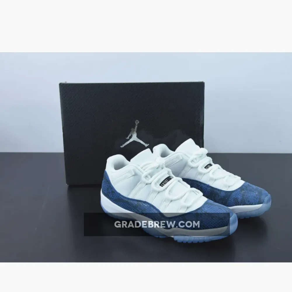 Air Jordan 11 Low Snakeskin Black-Navy/White CD6846-102