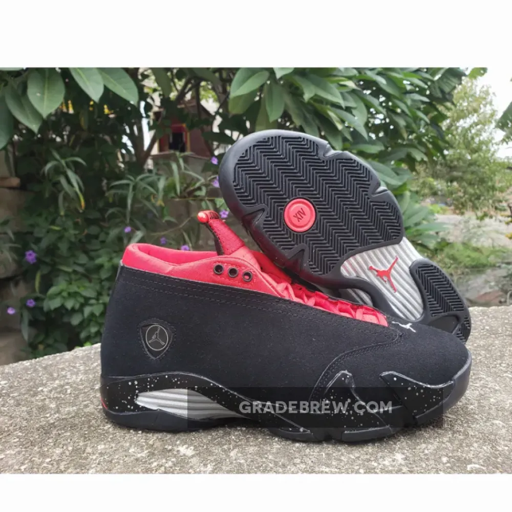 Air Jordan 14 Low Red Lipstick Black/Gym Red/Metallic Silver DH4121-006