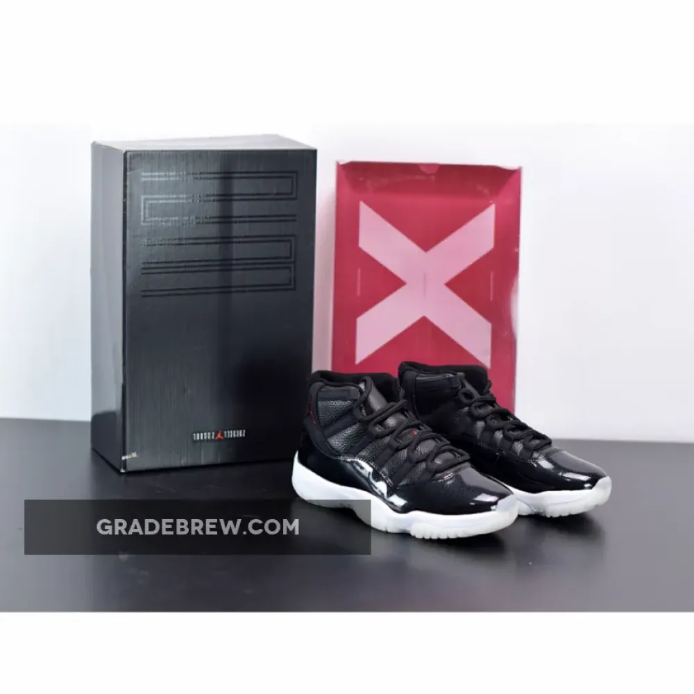 Air Jordan 11 Retro 72-10 White/Black/Gym Red 378037-002