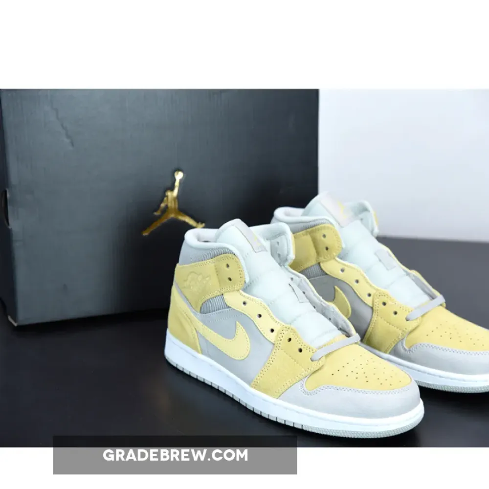 Nike Air Jordan 1 Mid Mixed Textures Yellow/Grey/Light Blue DA4666-001