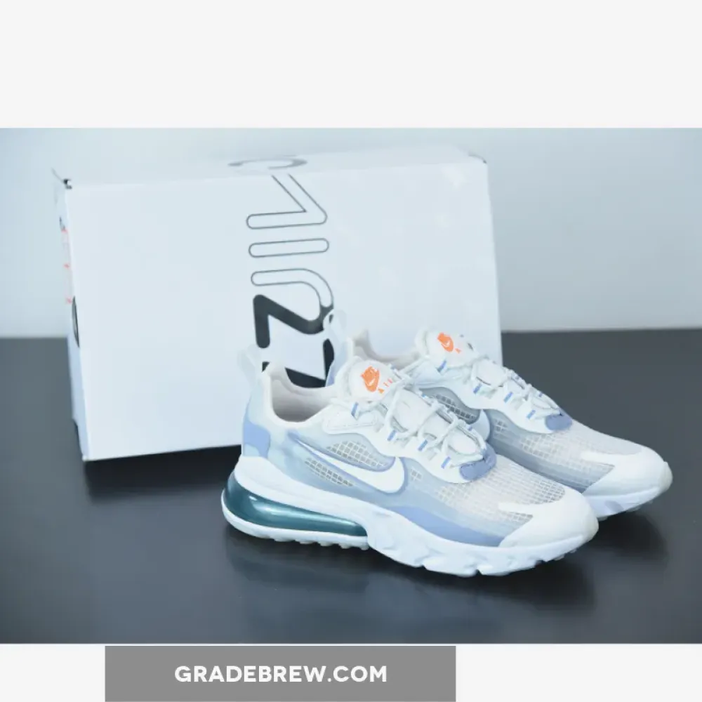 Nike Air Max 270 React SE White Indigo Fog Blue/Orange/Grey CJ4060-100