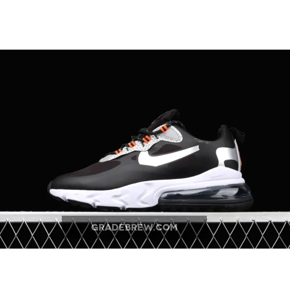 Nike Air Max 270 React Black Silver Orange  CT1834-001