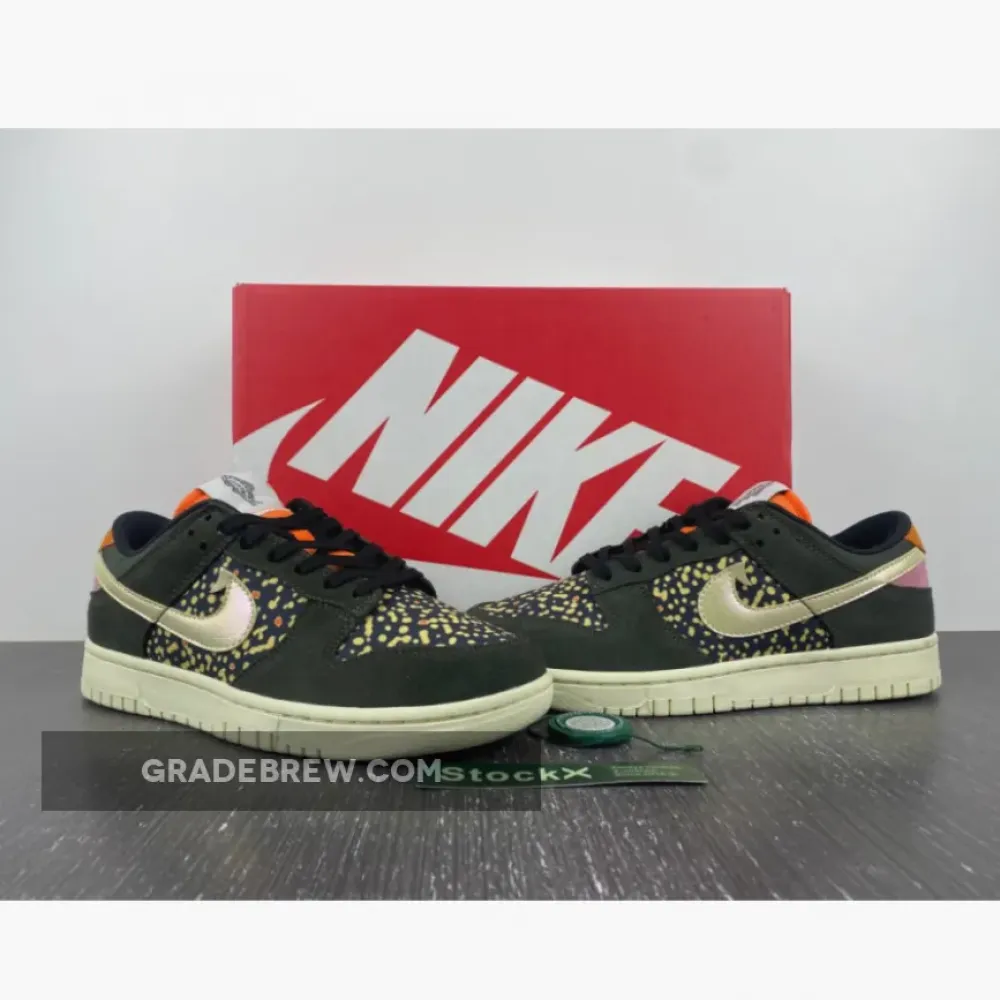 Nike Dunk Low Rainbow Trout Sequoia/Alabaster-Safety Orange FN7523-300