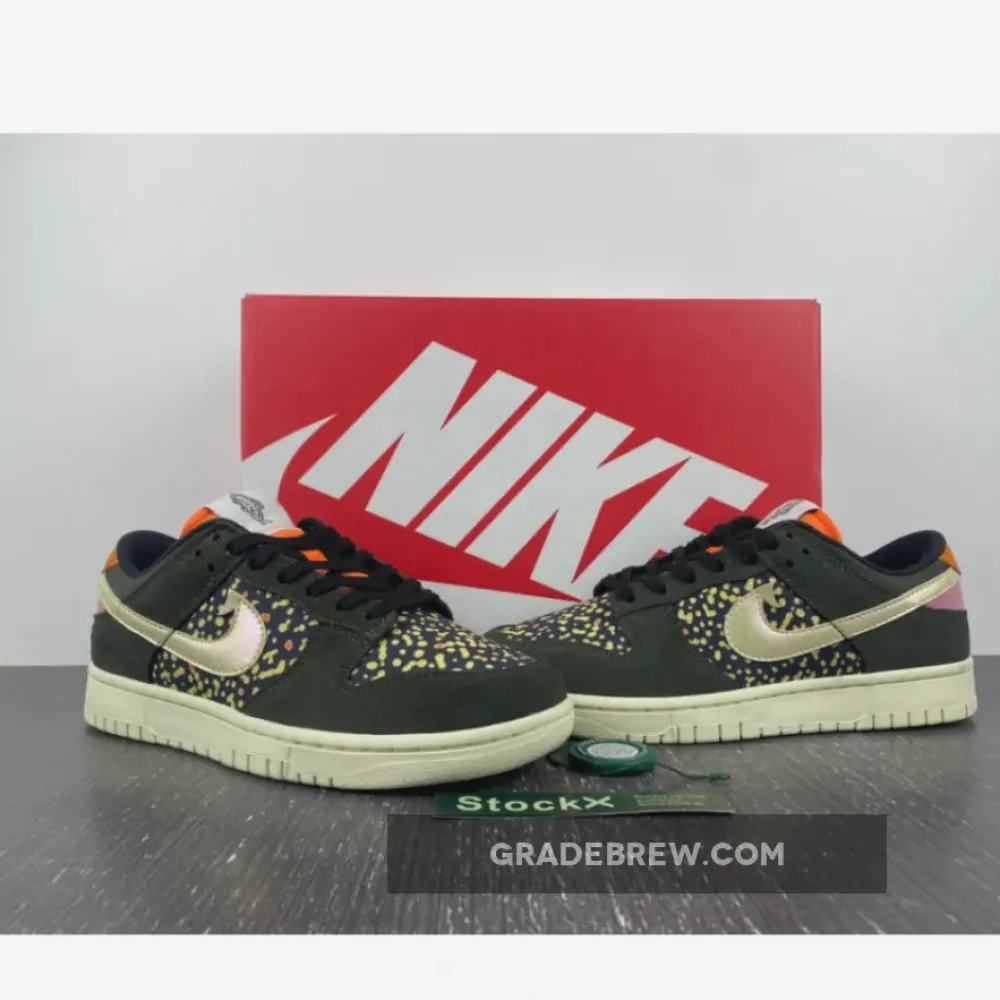 Nike Dunk Low Rainbow Trout Sequoia/Alabaster-Safety Orange FN7523-300