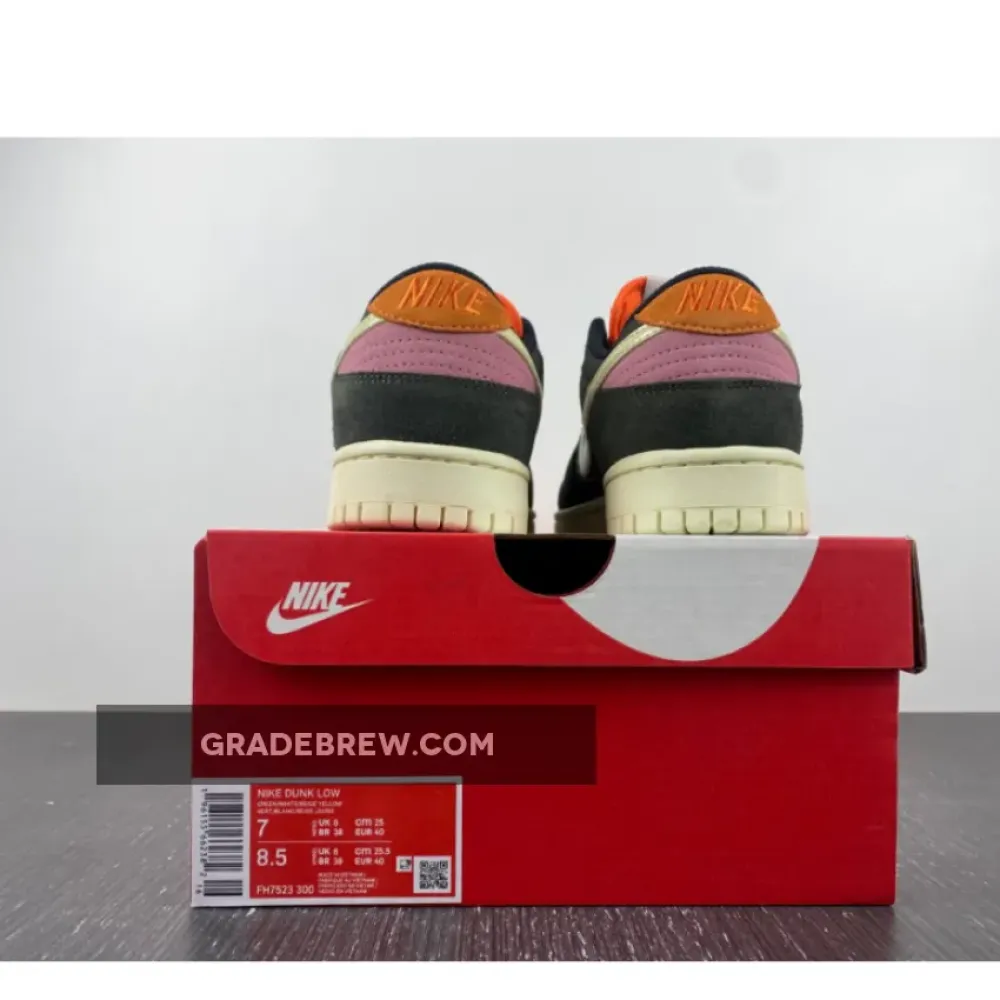 Nike Dunk Low Rainbow Trout Sequoia/Alabaster-Safety Orange FN7523-300