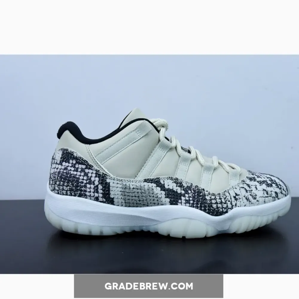 Air Jordan 11 Low Snakeskin Light Bone/Black/Silver CD6846-002