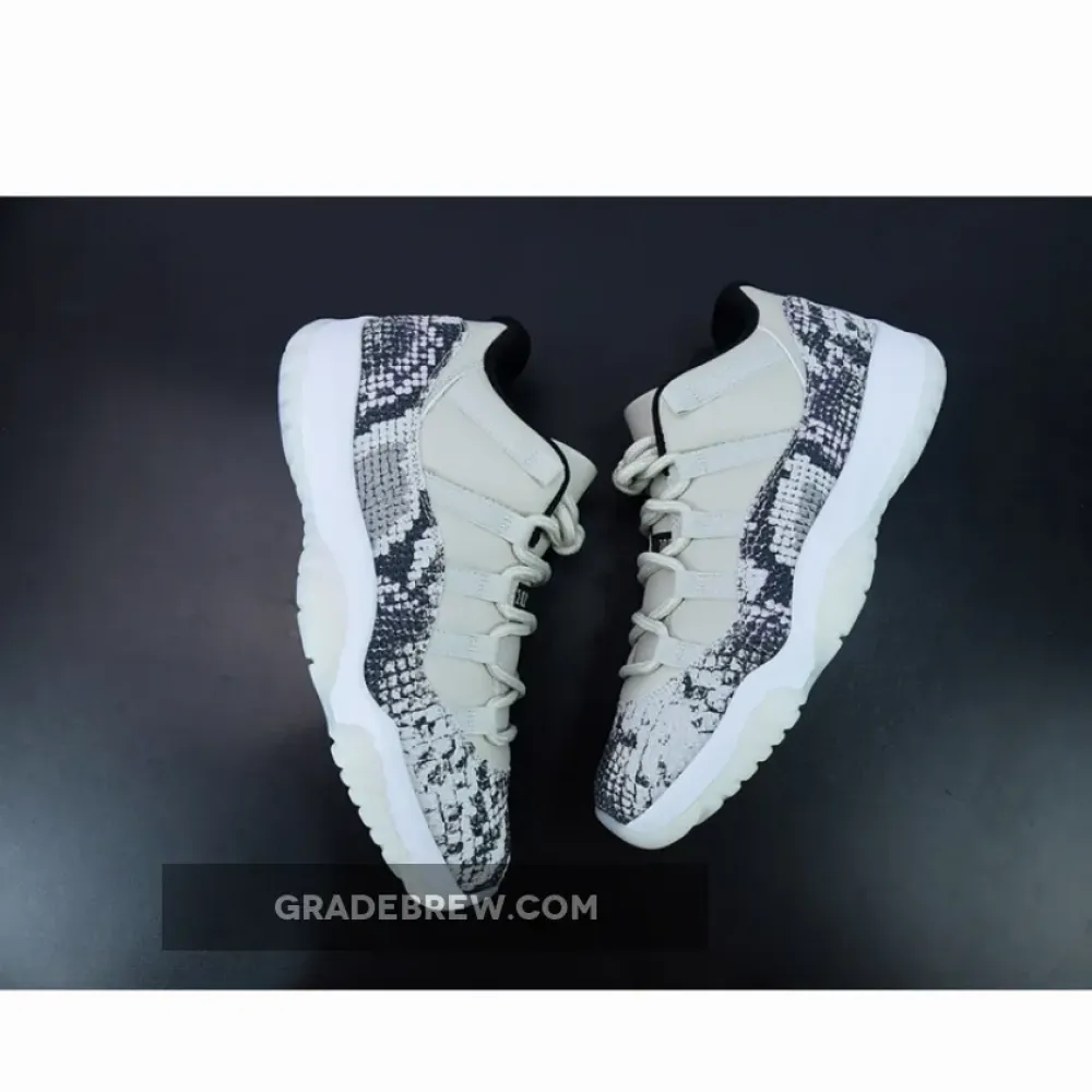 Air Jordan 11 Low Snakeskin Light Bone/Black/Silver CD6846-002