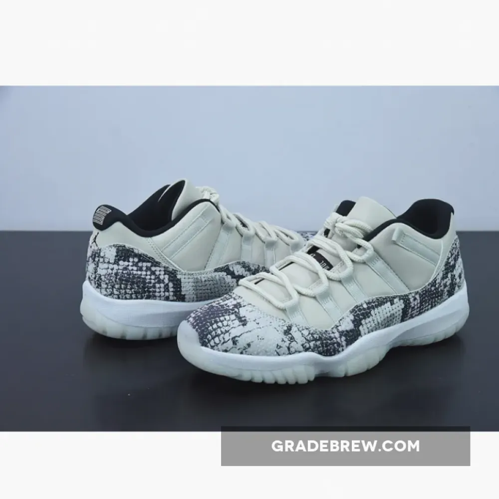 Air Jordan 11 Low Snakeskin Light Bone/Black/Silver CD6846-002