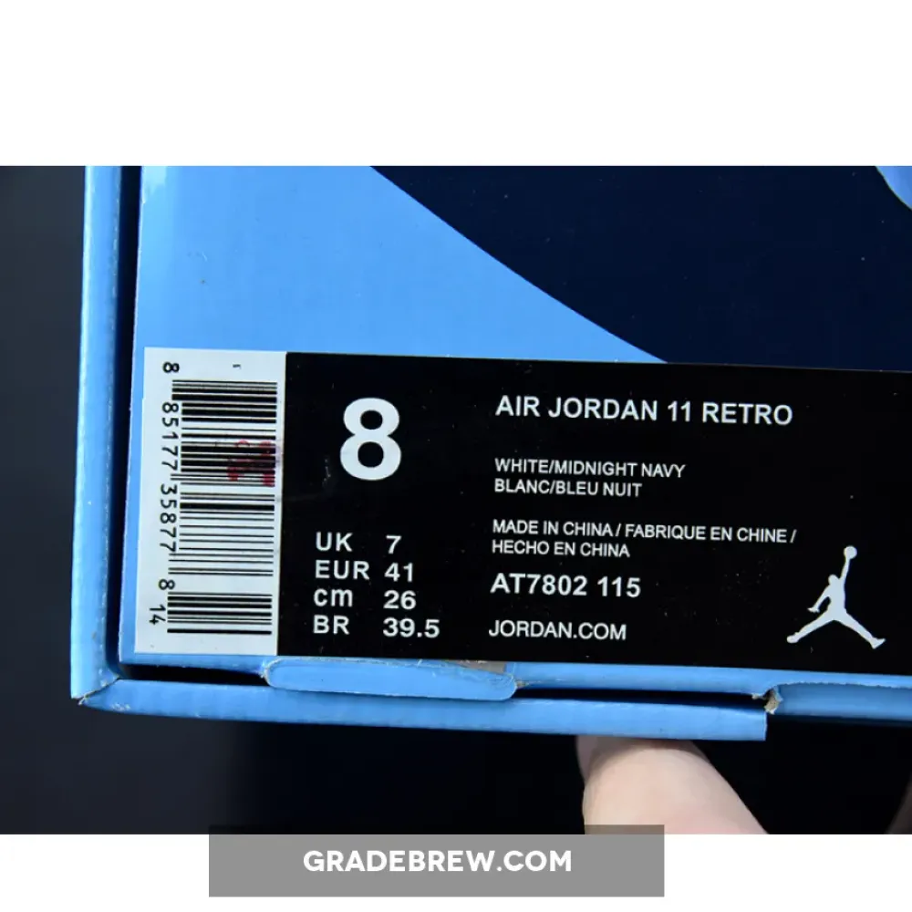 Jordan 11 Midnight Navy/White/Kentucky AT7802-115