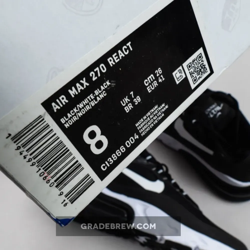 Nike Air Max 270 React Black/White/React CI3866-004