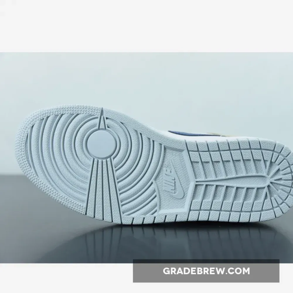 Nike Air Jordan 1 Mid Navy Tan Suede White/Blue/Gold DO6726-100