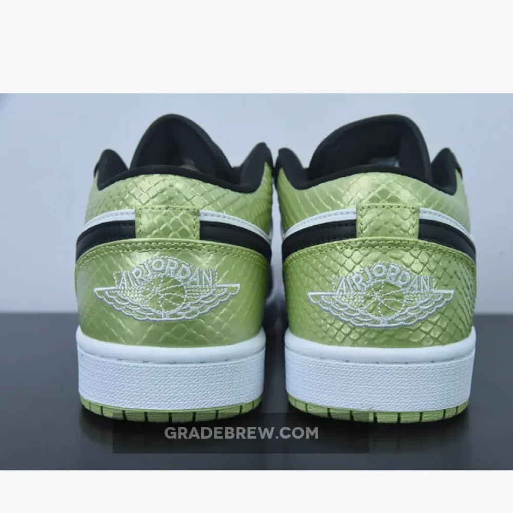 Nike Air Jordan 1 Low Vivid Green Snakeskin Black/Vivid Green/White DX4446-301