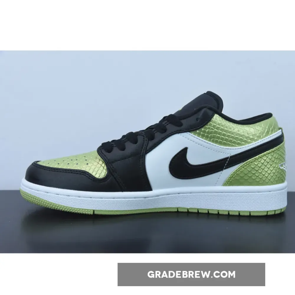 Nike Air Jordan 1 Low Vivid Green Snakeskin Black/Vivid Green/White DX4446-301