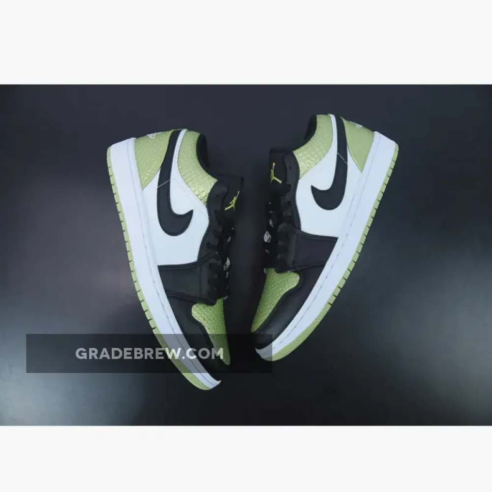 Nike Air Jordan 1 Low Vivid Green Snakeskin Black/Vivid Green/White DX4446-301