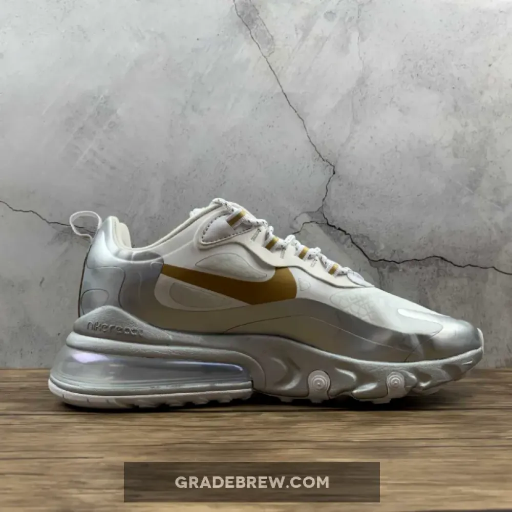 Nike Air Max 270 React City of Speed Silver White Gold CQ4597-110
