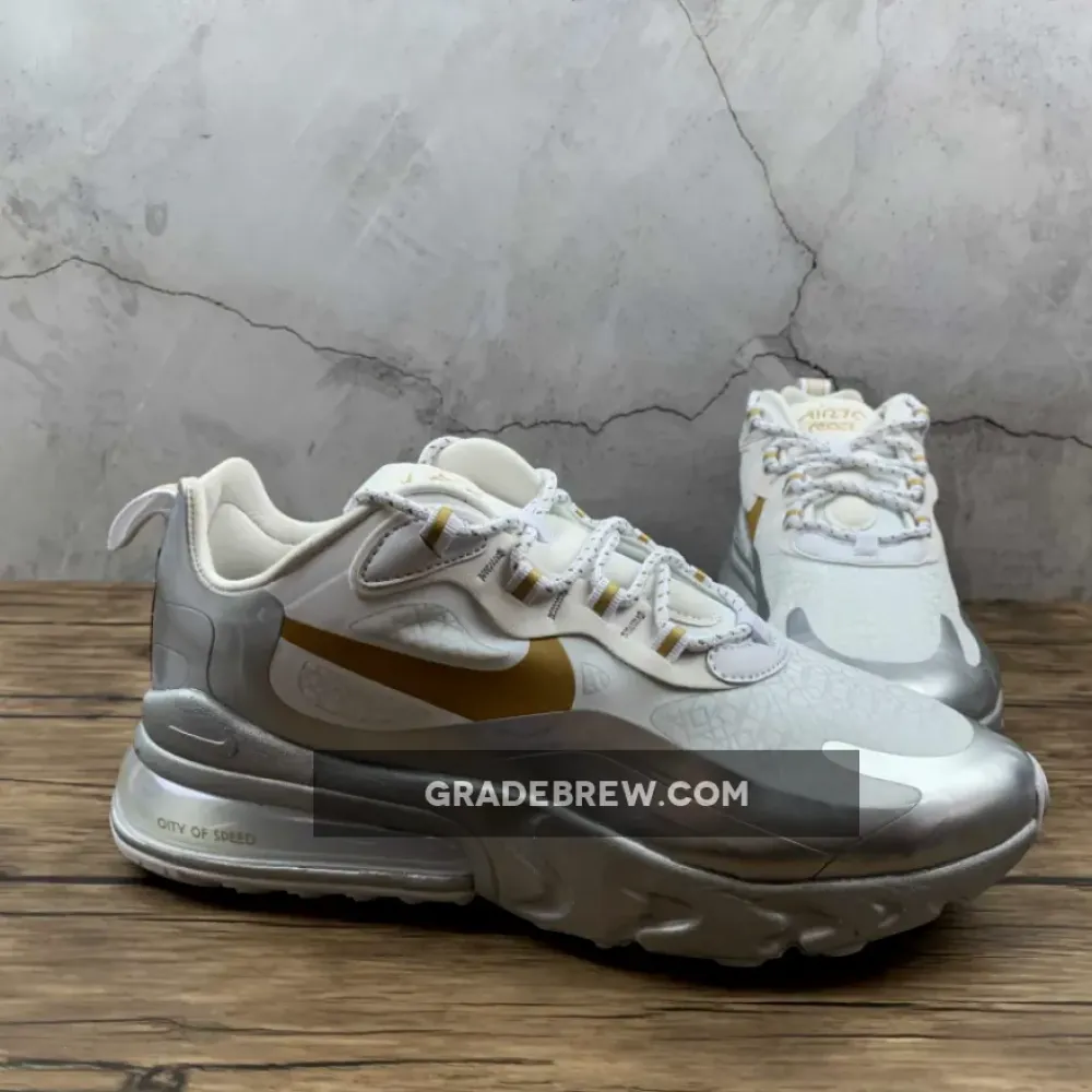 Nike Air Max 270 React City of Speed Silver White Gold CQ4597-110