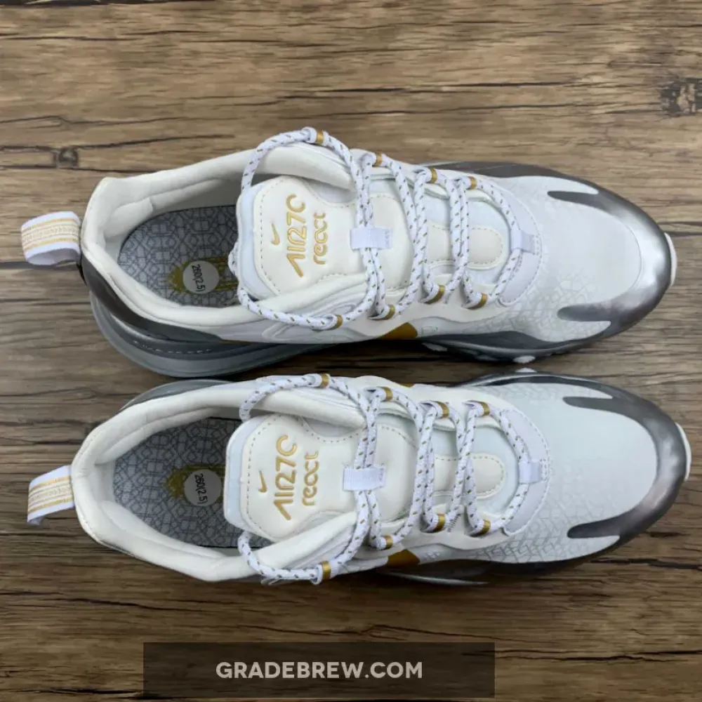 Nike Air Max 270 React City of Speed Silver White Gold CQ4597-110