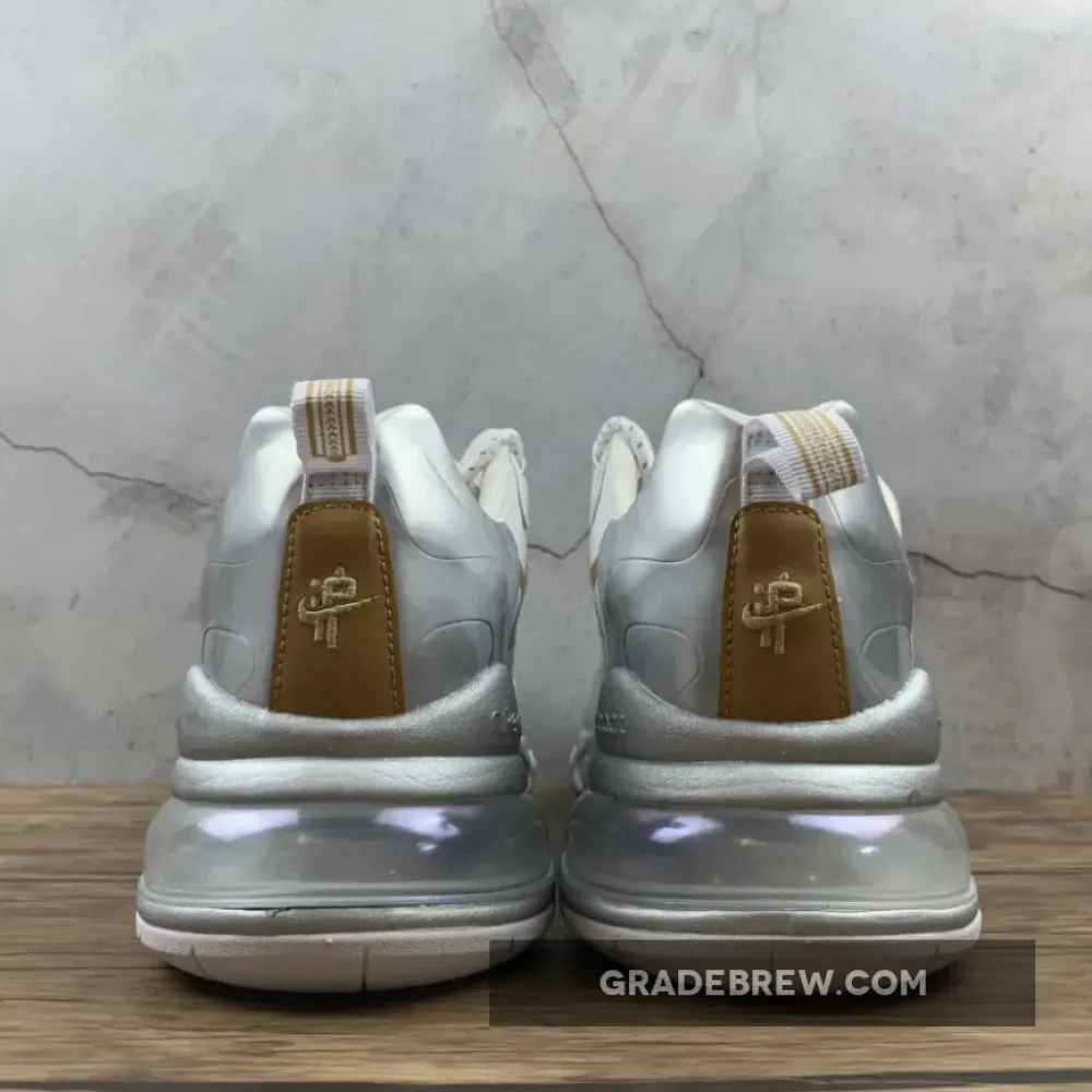 Nike Air Max 270 React City of Speed Silver White Gold CQ4597-110