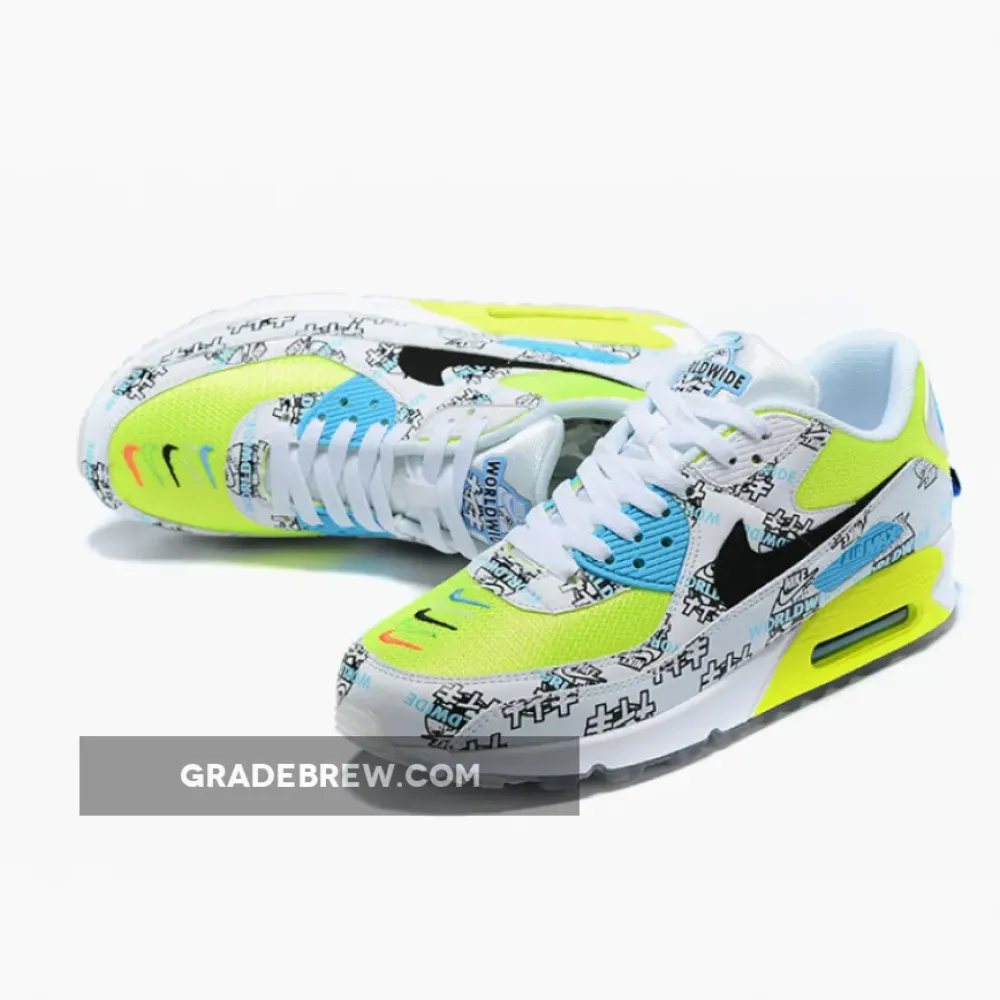 Nike Air Max 90 Worldwide Volt/Black/Blue Fury DA1342-107