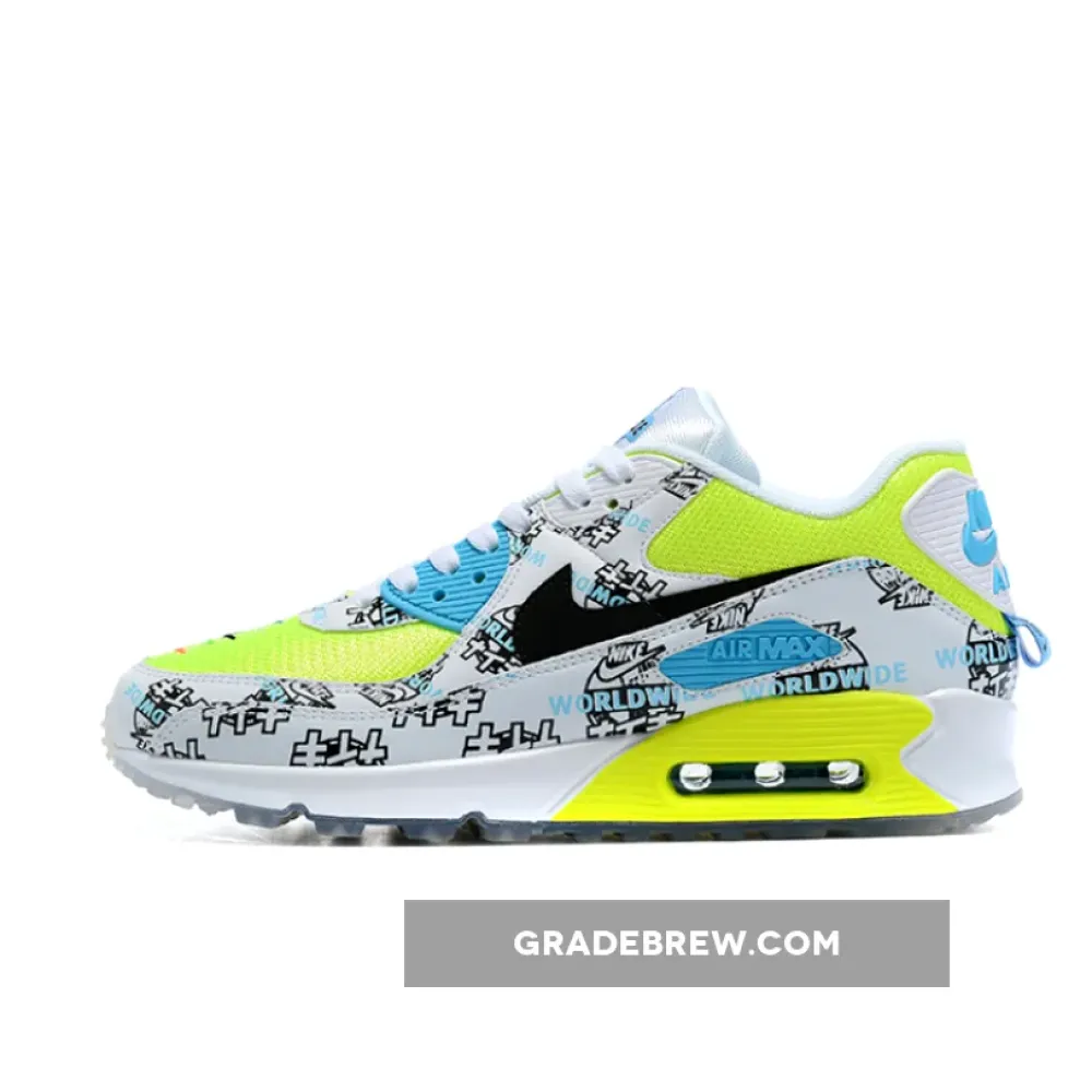 Nike Air Max 90 Worldwide Volt/Black/Blue Fury DA1342-107