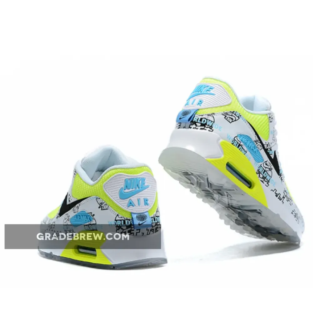 Nike Air Max 90 Worldwide Volt/Black/Blue Fury DA1342-107