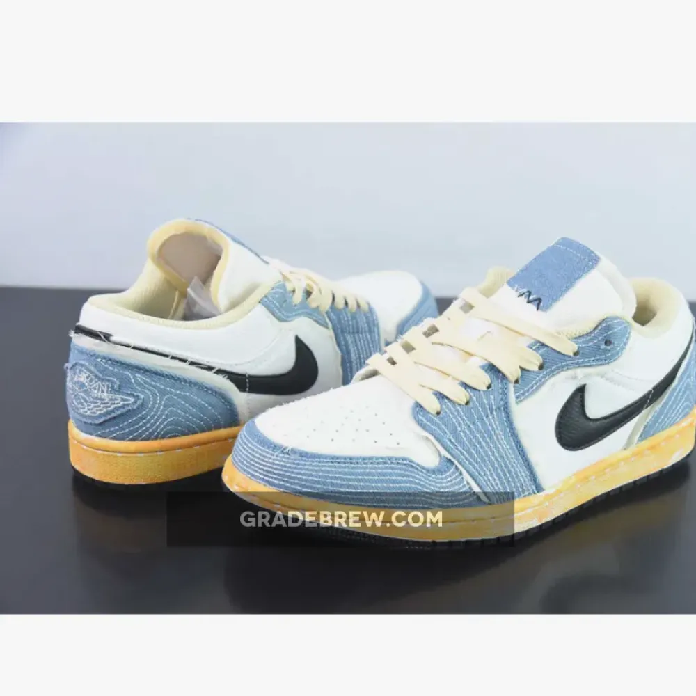 Nike Air Jordan 1 Low Sashiko Sesame/Black/Ashen Slate FN7670-493