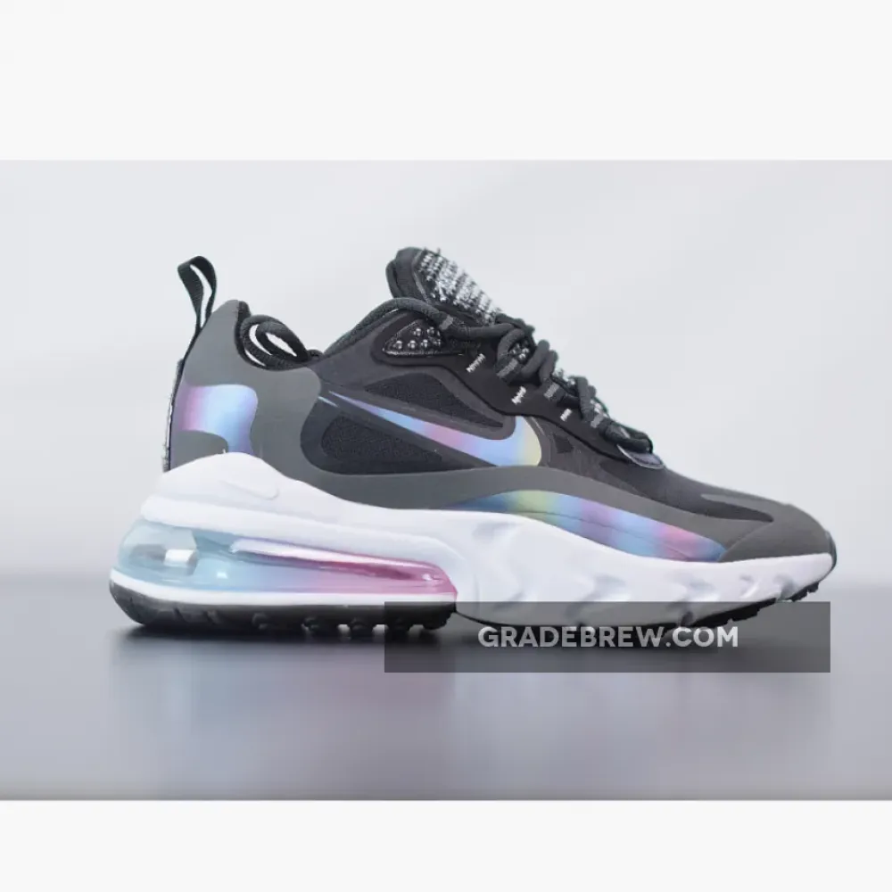Nike Air Max 270 React Carbon Black  Holographic White/Black/Pink CT5064-001
