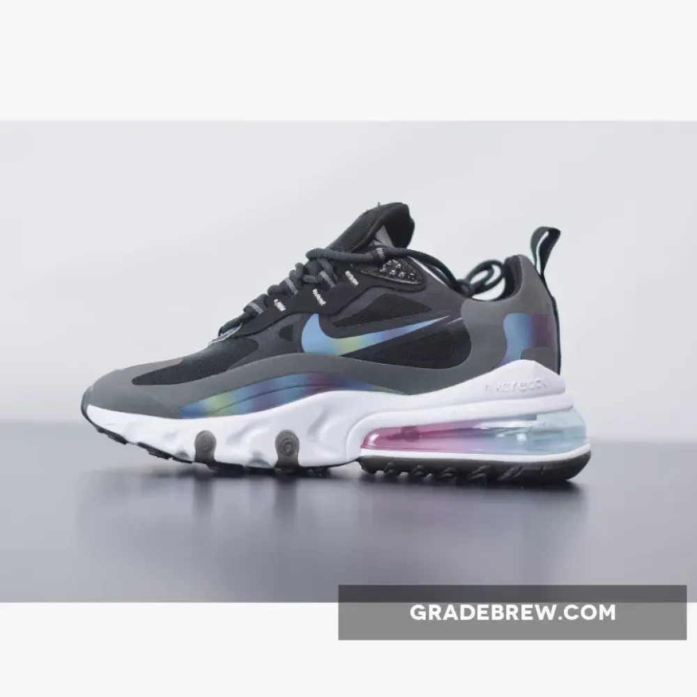 Nike Air Max 270 React Carbon Black  Holographic White/Black/Pink CT5064-001
