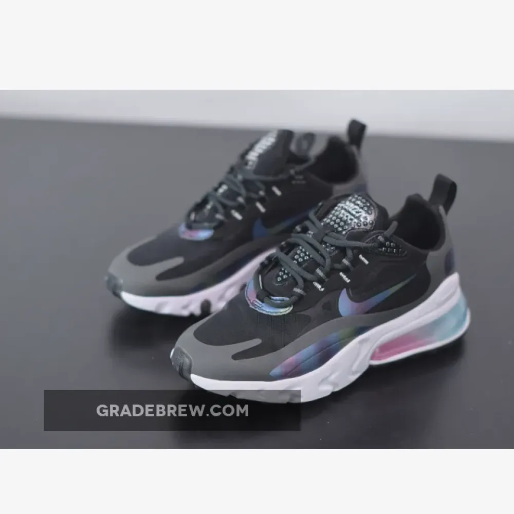 Nike Air Max 270 React Carbon Black  Holographic White/Black/Pink CT5064-001