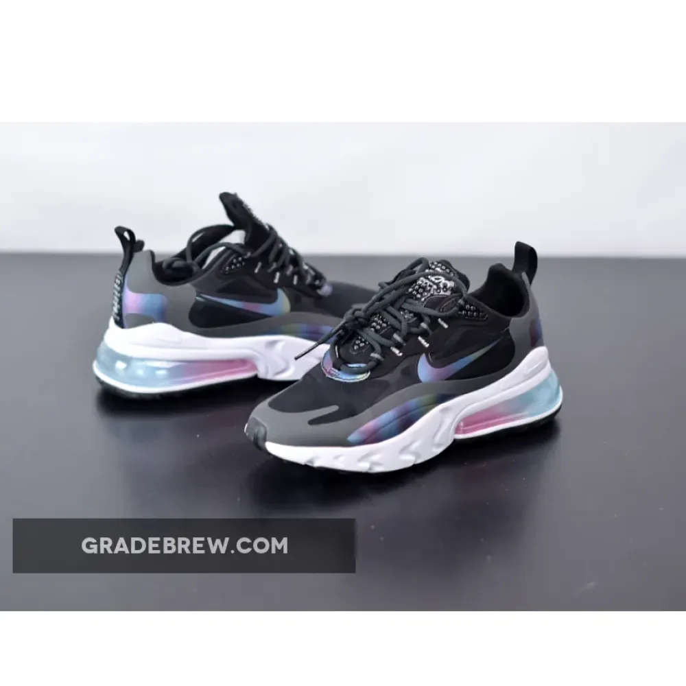 Nike Air Max 270 React Carbon Black  Holographic White/Black/Pink CT5064-001