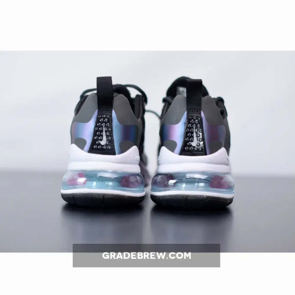 Nike Air Max 270 React Carbon Black  Holographic White/Black/Pink CT5064-001