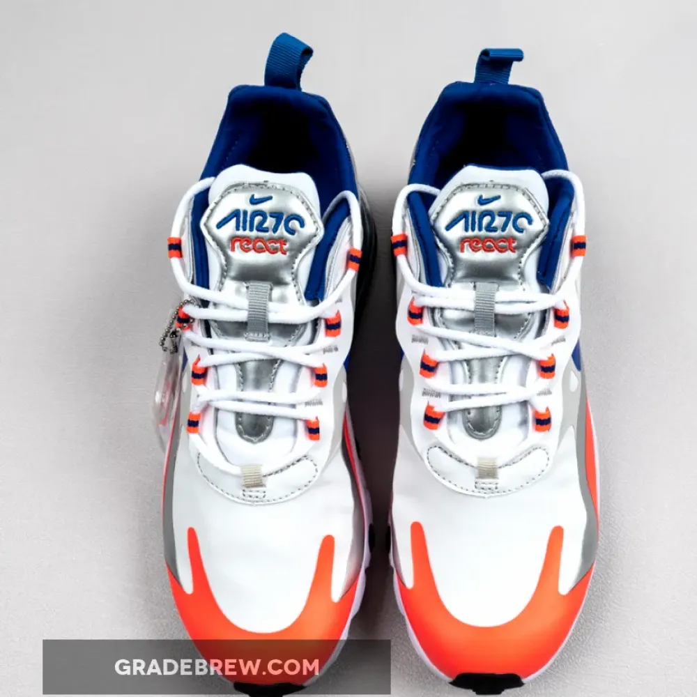 Nike Air Max 270 React Knicks Silver Orange Blue CW3094-100