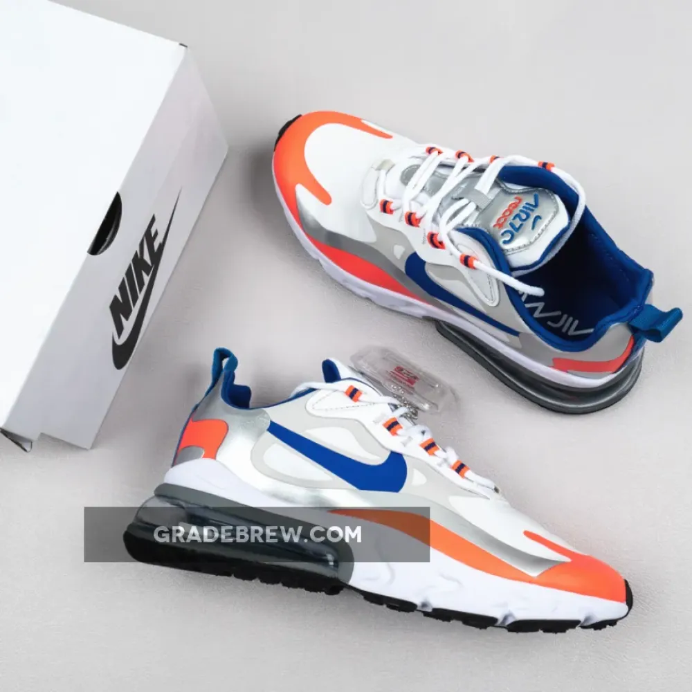 Nike Air Max 270 React Knicks Silver Orange Blue CW3094-100