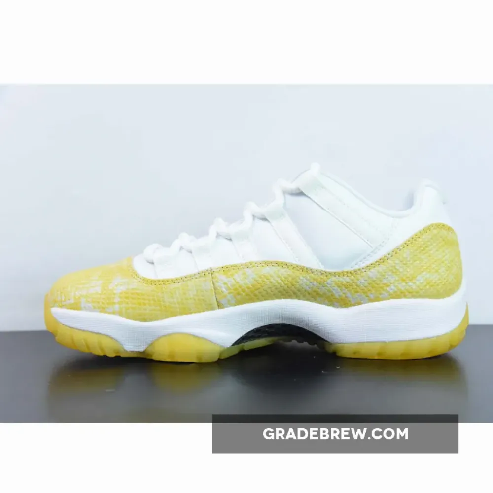 Air Jordan 11 Low Yellow Snakeskin White/Tour Yellow-Sail  AH7860-107
