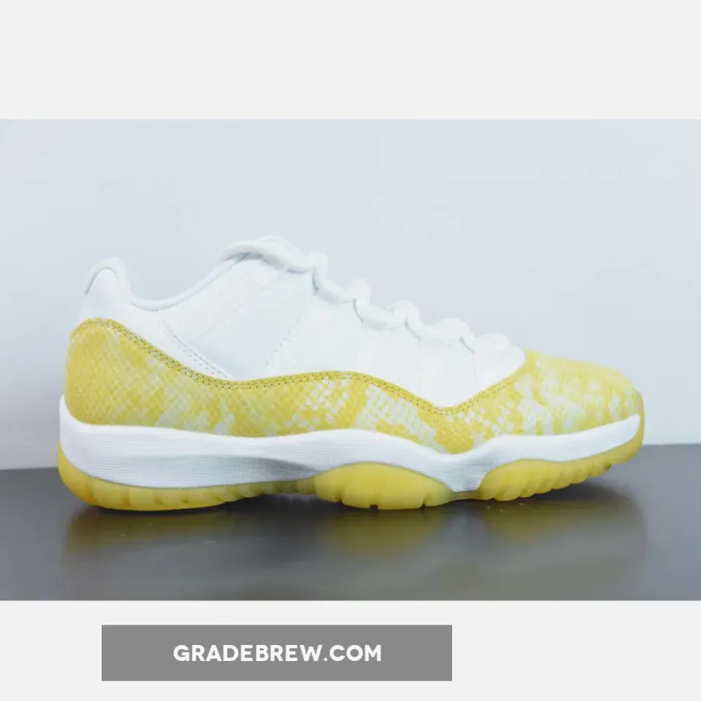 Air Jordan 11 Low Yellow Snakeskin White/Tour Yellow-Sail  AH7860-107