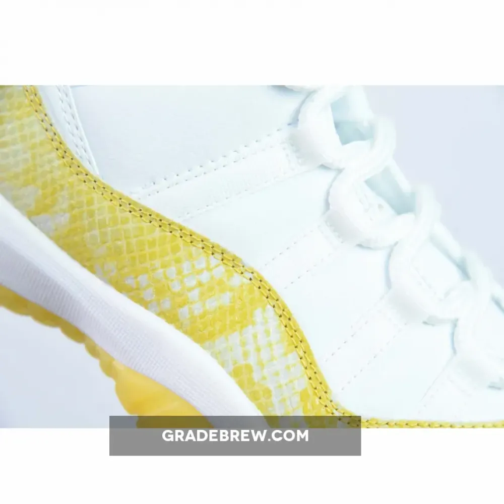 Air Jordan 11 Low Yellow Snakeskin White/Tour Yellow-Sail  AH7860-107