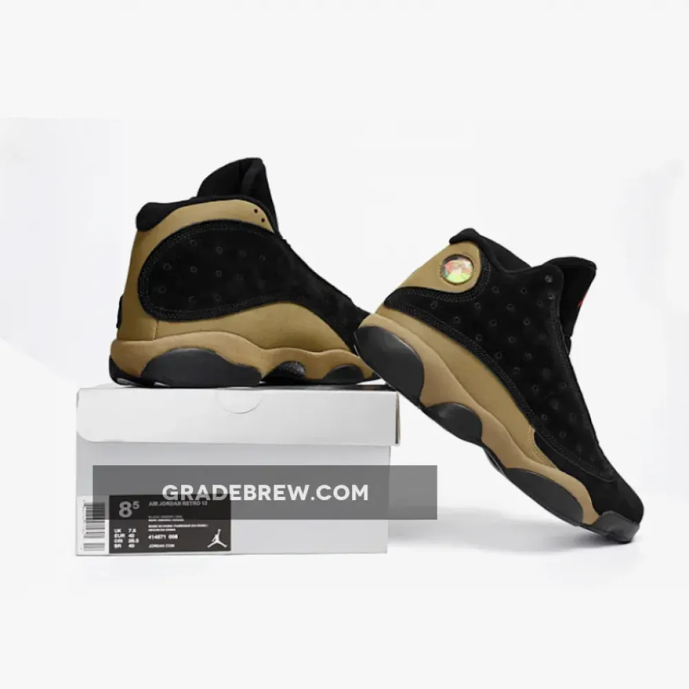 Air Jordan 13 Olive Black/Light Olive/True Red 414571-006