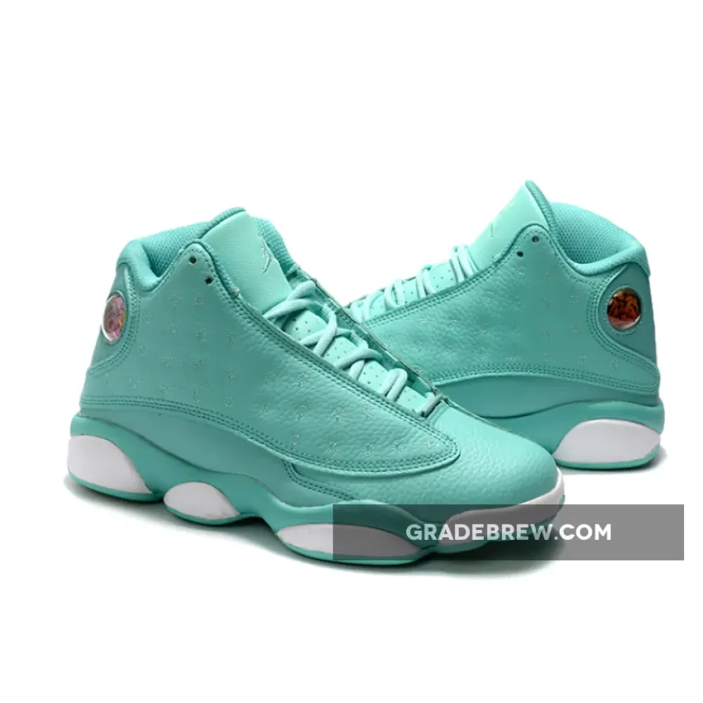 Air Jordan 13 GS What Is Love Green Glow White/Teal/Pink 888165-322