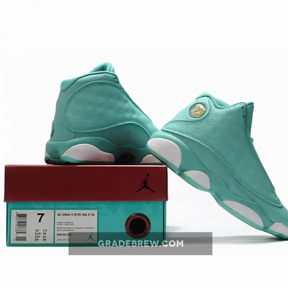 Air Jordan 13 GS What Is Love Green Glow White/Teal/Pink 888165-322