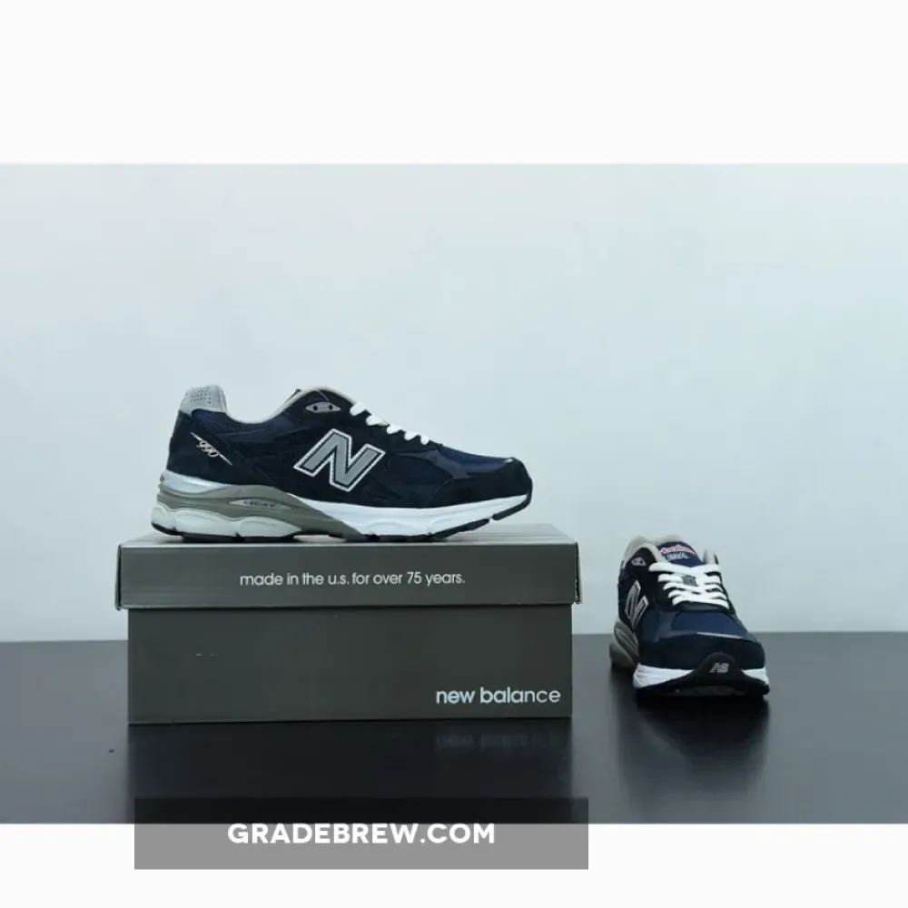 New Balance 990v3 Navy White Grey/Black/White M990NB3