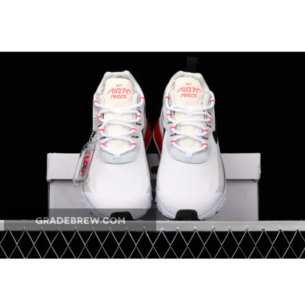 Nike Air Max 270 React White Crimson Black  CT1280-100