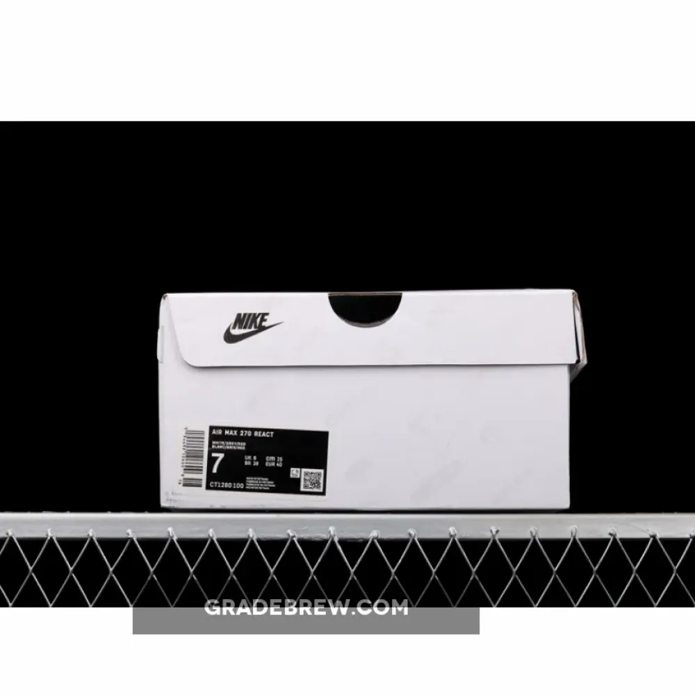 Nike Air Max 270 React White Crimson Black  CT1280-100