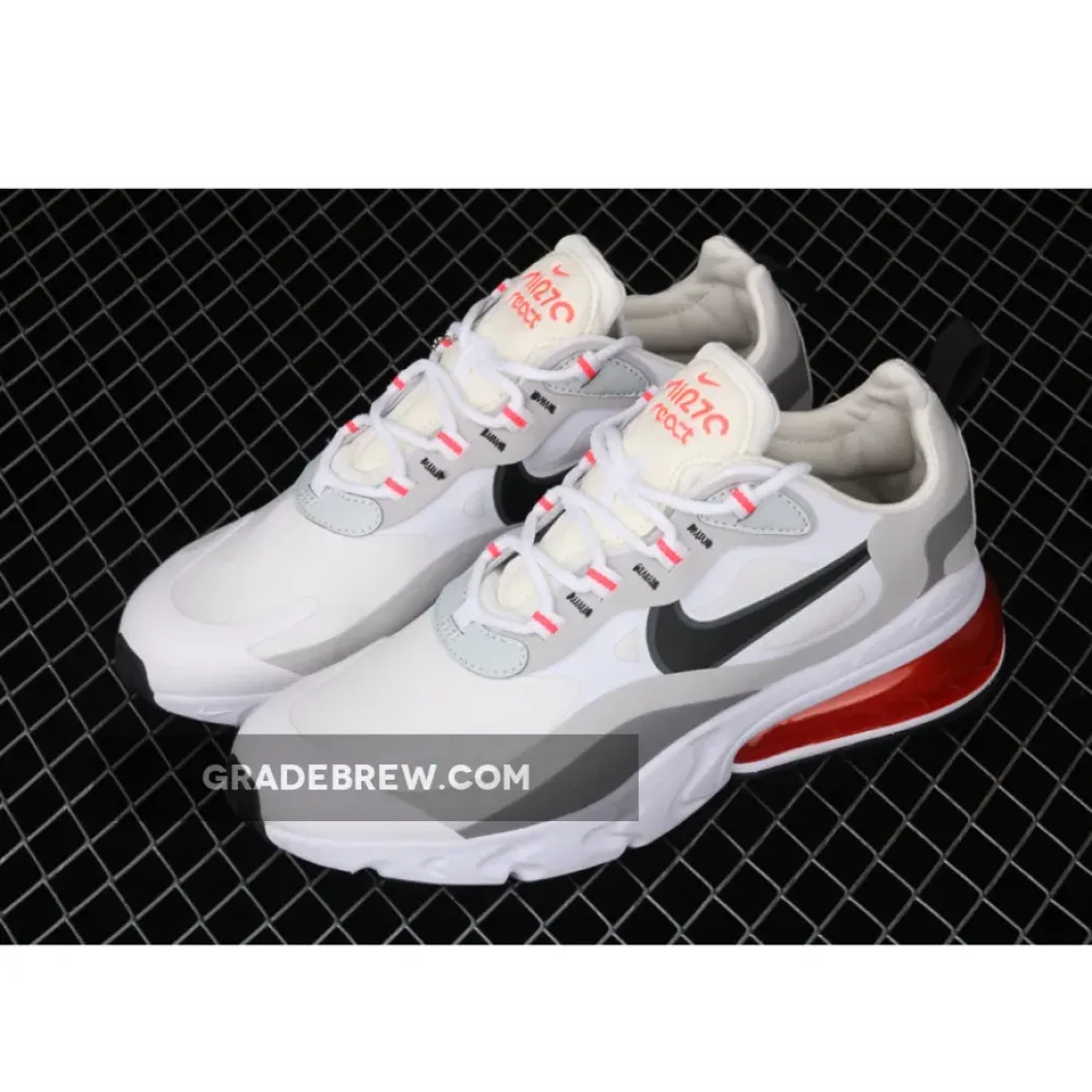 Nike Air Max 270 React White Crimson Black  CT1280-100