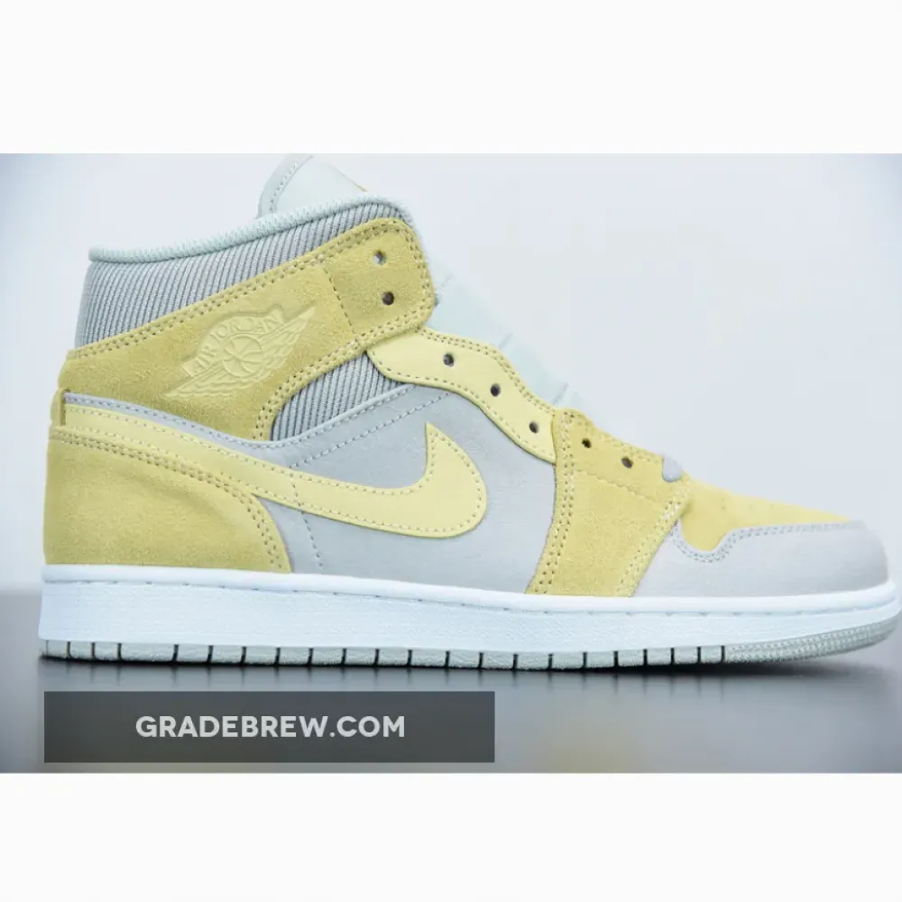 Nike Air Jordan 1 Mid Mixed Textures Yellow/Grey/Light Blue DA4666-001