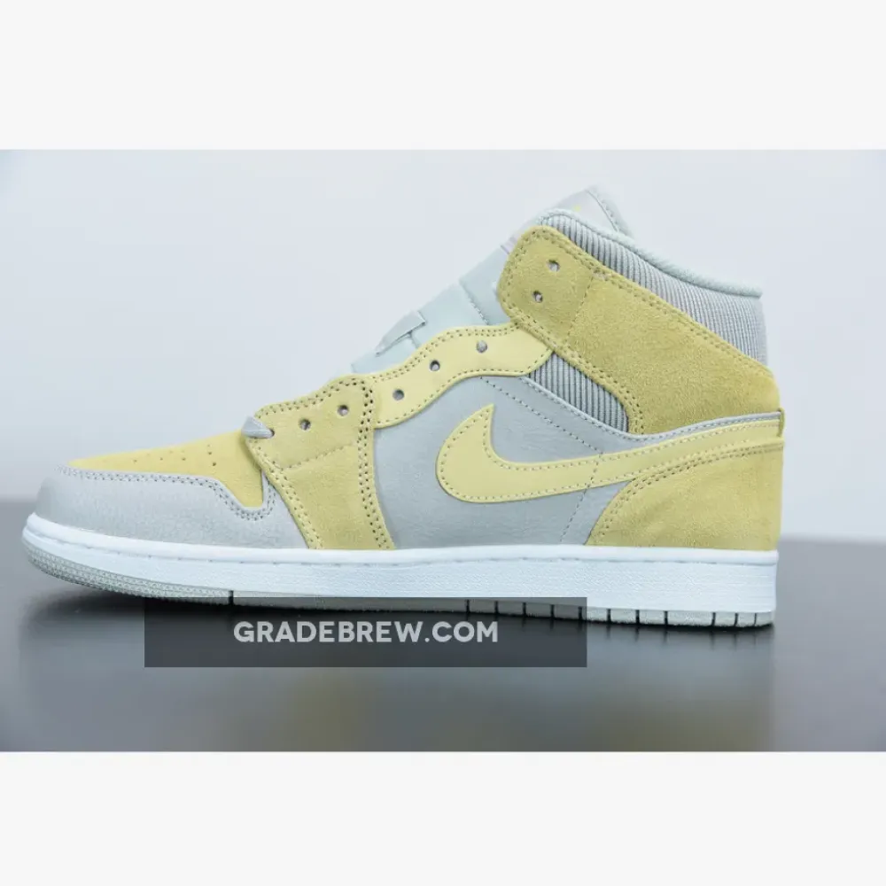Nike Air Jordan 1 Mid Mixed Textures Yellow/Grey/Light Blue DA4666-001