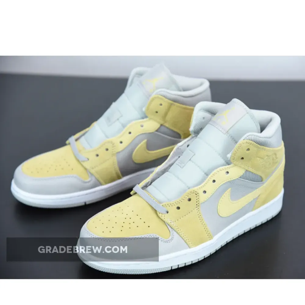 Nike Air Jordan 1 Mid Mixed Textures Yellow/Grey/Light Blue DA4666-001